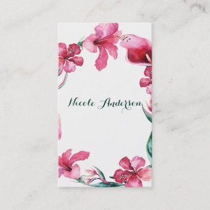 Tropische hawaiianische Blumen Eleganter Chic Hibi Visitenkarte