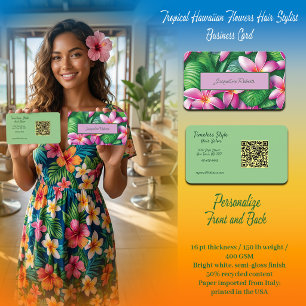 Tropische Hawaiianische Blumen Friseur Visitenkarte