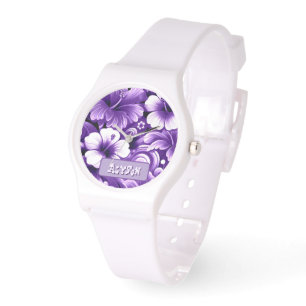 Tropische hawaiianische Blumen Hibiskus personalis Armbanduhr