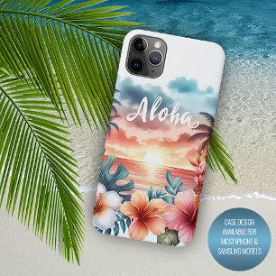 Tropische hawaiianische Blumen-Sonnenuntergangs-St iPhone 16 Pro Max Hülle