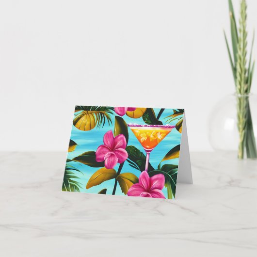 Tropische Hawaiianische Note Card Dankeskarte (Vorderseite)