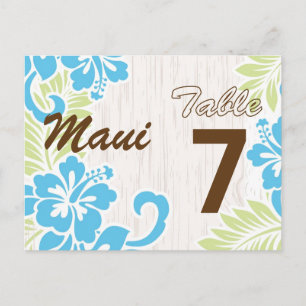 Tropische hawaiianische Tischkarte Türkis Postkarte