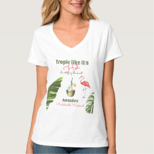 Tropische heiße Pink Palm Springs Junggesellinnena T-Shirt
