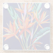 Tropische Heliconia auf blauen Untersetzer (Rückseite)