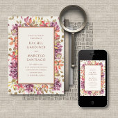 Tropische Herbstblütenhochzeit Einladung