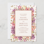 Tropische Herbstblütenhochzeit Einladung (Vorderseite)