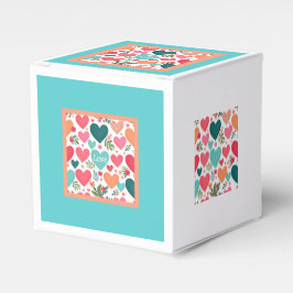 Tropische Herzen & Blume Valentinstag Geschenkschachtel