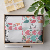 Tropische Herzen & Blume Valentinstag Seidenpapier (Geschenk)