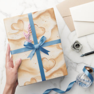 Tropische Herzen im Sandstrand-Junggesellinnenabsc Geschenkpapier