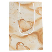 Tropische Herzen in Sand Beach Hochzeit Mittlere Geschenktüte (Rückseite)