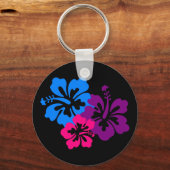 Tropische Hibiskus-Blume in hellen Farben Schlüsselanhänger (Vorderseite)