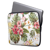 Tropische Hibiskus-Blumen-Blumenlaptop-Hülse Laptopschutzhülle (Vorderseite Links)