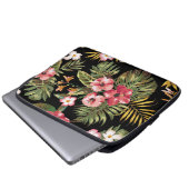 Tropische Hibiskus-Blumen-Blumenlaptop-Hülse Laptopschutzhülle (Vorne Knopf)
