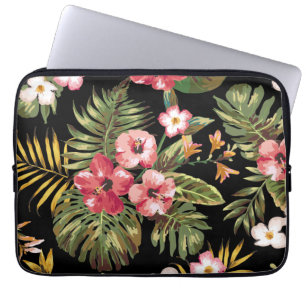Tropische Hibiskus-Blumen-Blumenlaptop-Hülse Laptopschutzhülle