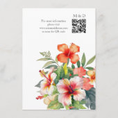 Tropische Hibiskus-Hochzeit Begleitkarte (Rückseite)