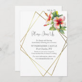 Tropische Hibiskus-Hochzeit Begleitkarte (Vorne/Hinten)
