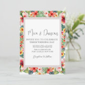Tropische Hibiskus-Hochzeit Einladung (Stehend Vorderseite)