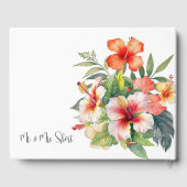 Tropische Hibiskus-Hochzeit Gästebuch (Rückseite)