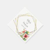 Tropische Hibiskus-Hochzeit Serviette (Ecke)