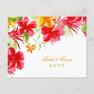 Tropische Hibiskus-Hochzeit UAWG-Karte RSVP Karte