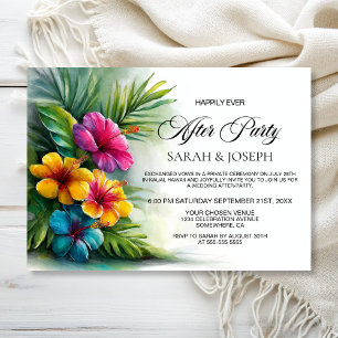 Tropische Hibiskus-Hochzeits-Party danach Einladung