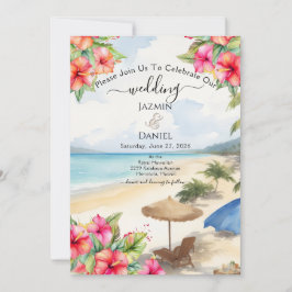 Tropische Hibiskus-Insel Einladung