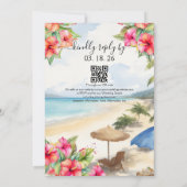 Tropische Hibiskus-Insel Einladung (Rückseite)