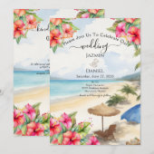 Tropische Hibiskus-Insel Einladung (Vorne/Hinten)