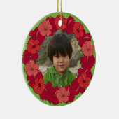 Tropische Hibiskus-Leu-Foto-Verzierung Keramik Ornament (Rechts)