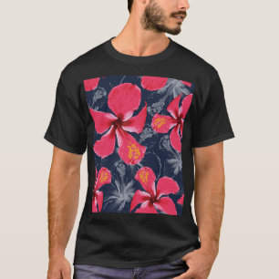 Tropische Hibiskusblüten Sommerdesign T-Shirt