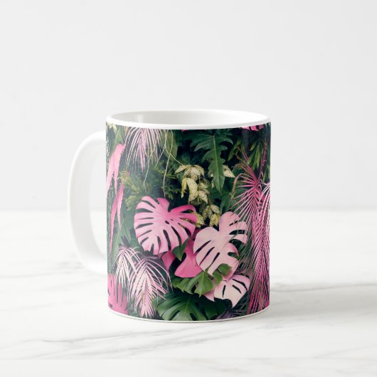 Tropische Hintergrundstrukturen Kaffeetasse (Vorderseite Links)