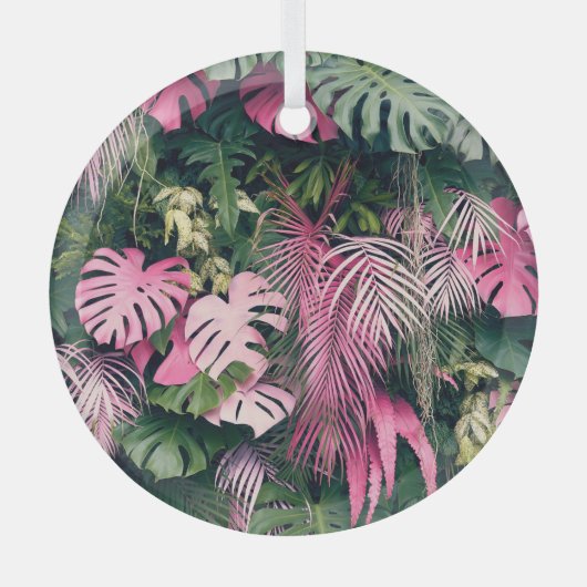 Tropische Hintergrundstrukturen Ornament Aus Glas (Vorderseite)