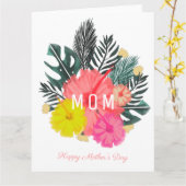 Tropische Hisbiscus Blume Muttertagskarte Karte (Gelbe Blume)