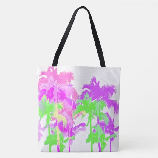 Tropische Hitzewelle Neon Hawaiian Palm Beach Bag Tasche (Vorderseite)