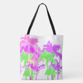 Tropische Hitzewelle Neon Hawaiian Palm Beach Bag Tasche (Rückseite)