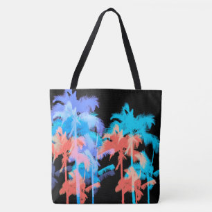 Tropische Hitzewelle Neon-Hawaiian-Palm-Strandtasc Tasche