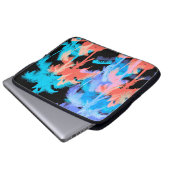 Tropische Hitzewelle Neon Hawaiian Palmen Laptopschutzhülle (Vorne Knopf)