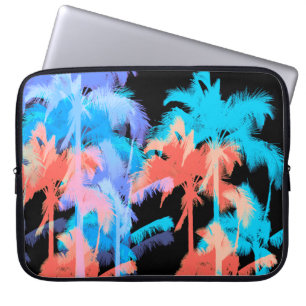 Tropische Hitzewelle Neon Hawaiian Palmen Laptopschutzhülle