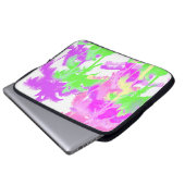 Tropische Hitzewelle Neon Hawaiian Palmen Laptopschutzhülle (Vorne Knopf)