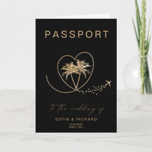 Tropische Hochzeit am Traumziel  Reisepass QR Code Einladung