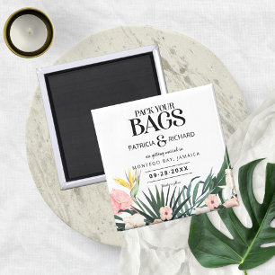Tropische Hochzeit am Traumziel - Save the Date Magnet
