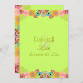 Tropische Hochzeit+Anpassen der Hintergrundfarbe Einladung (Vorne/Hinten)