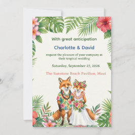 Tropische Hochzeit – Charlotte & David Einladung