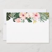 Tropische Hochzeit dank Karte | Palm Hibiskus (Rückseite)
