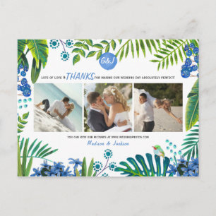 Tropische Hochzeit Danke   3 Fotos Karte
