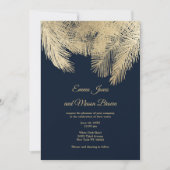 Tropische Hochzeit der Goldpalme der klassischen M Einladung (Vorderseite)