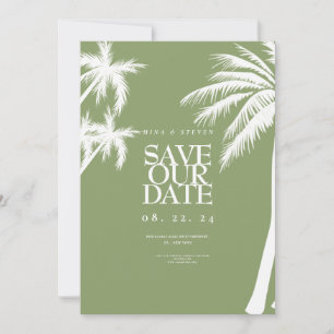 Tropische Hochzeit der grünen Palme Save The Date