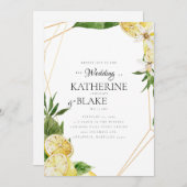 Tropische Hochzeit der Mittelmeerlemonen Einladung (Vorne/Hinten)