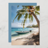 Tropische Hochzeit der Strandpalme Einladung (Vorne/Hinten)