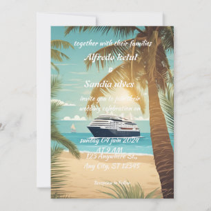 Tropische Hochzeit der Strandpalme Einladung